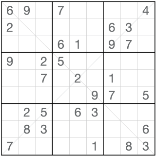 Diagonale anti-koning sudoku