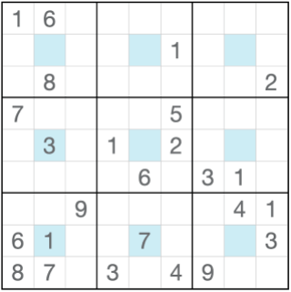 Sudoku met middelste punt