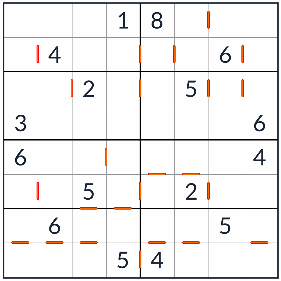 Anti-King opeenvolgende sudoku 8x8 puzzel