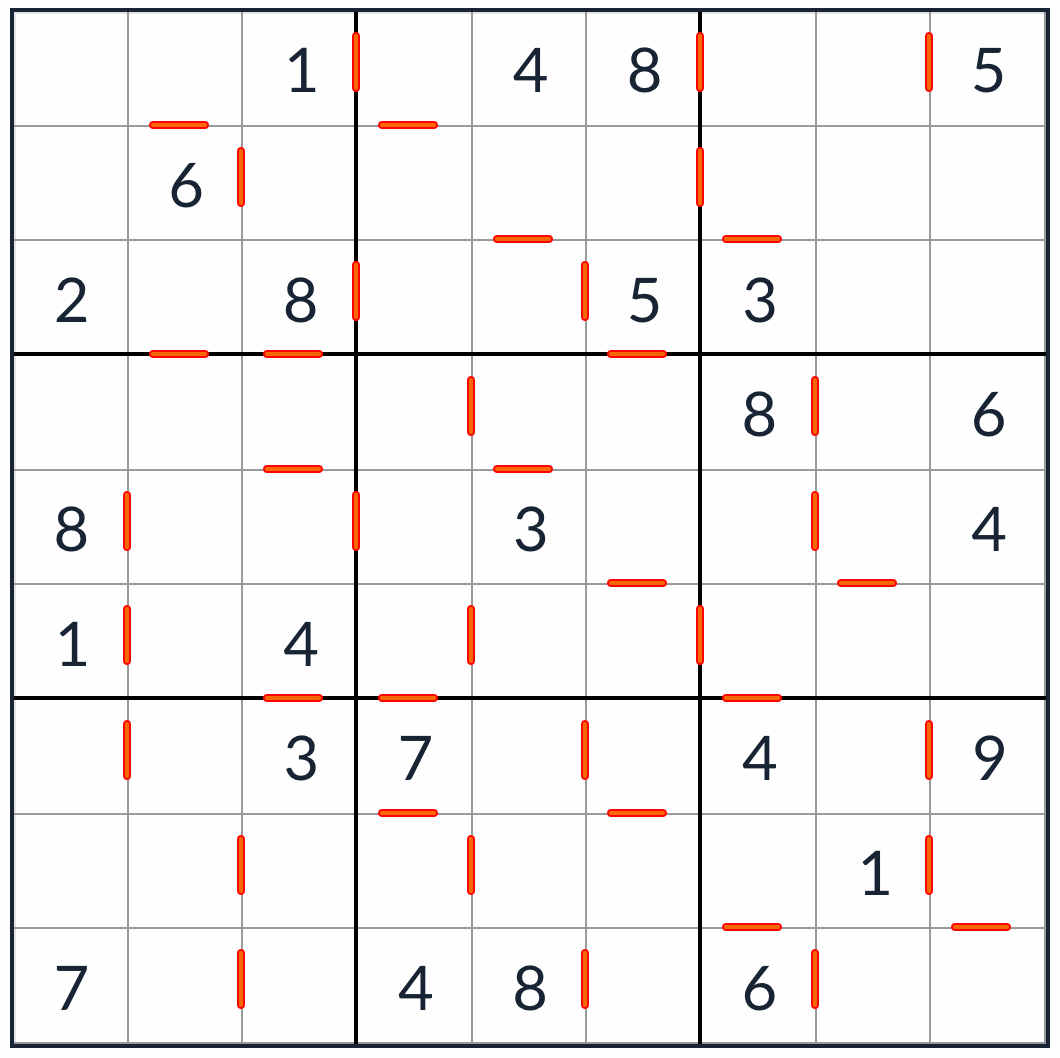 Anti-King-Knight opeenvolgende sudoku-puzzel