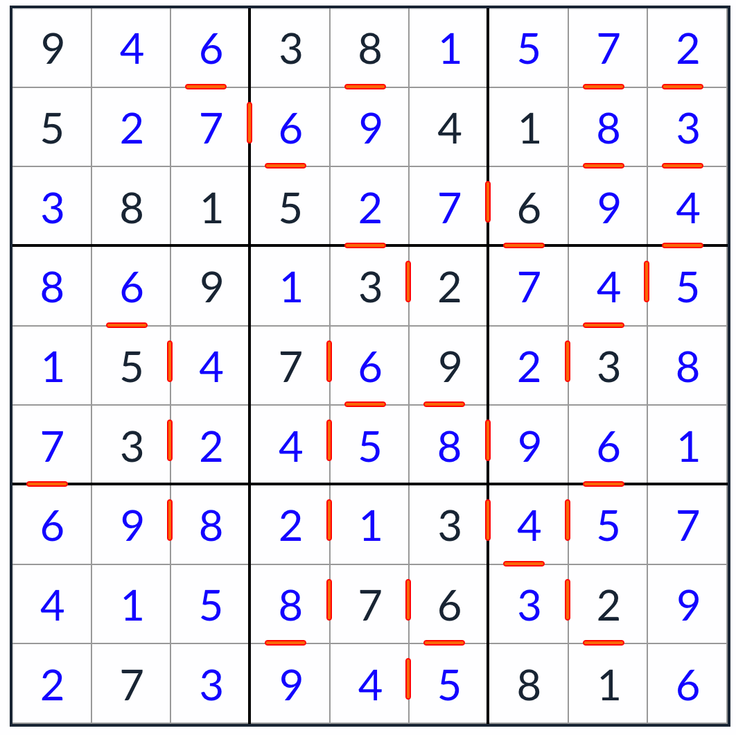 Anti-knight opeenvolgende sudoku-oplossing