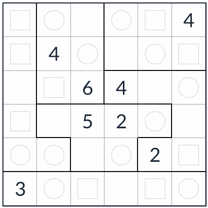 Onregelmatige gelijkmatige sudoku 6x6