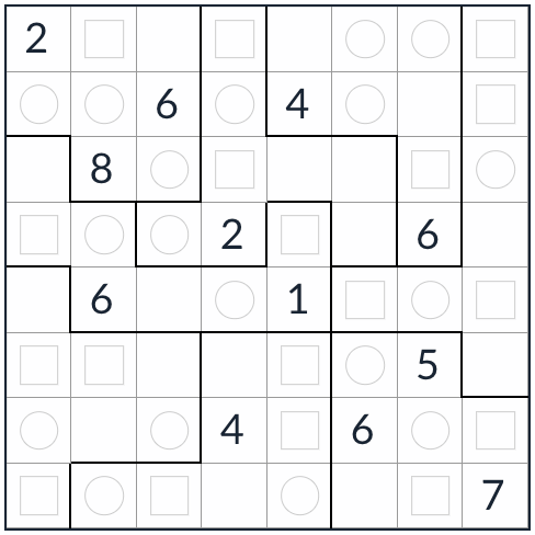 Anti-knight onregelmatige gelijkmatige sudoku 8x8