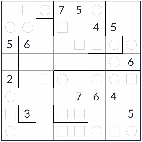 Onregelmatige gelijkmatige sudoku 8x8