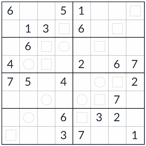 Anti-King gelijkmatige Sudoku 8x8