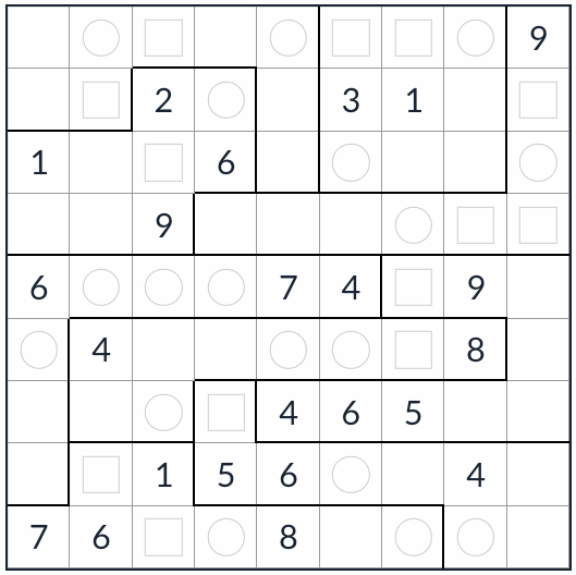 Onregelmatige zelfs door Sudoku