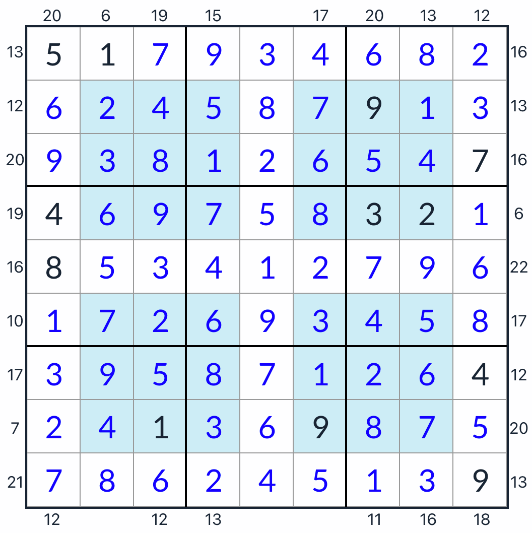 anti-king hyper frame sudoku-oplossing