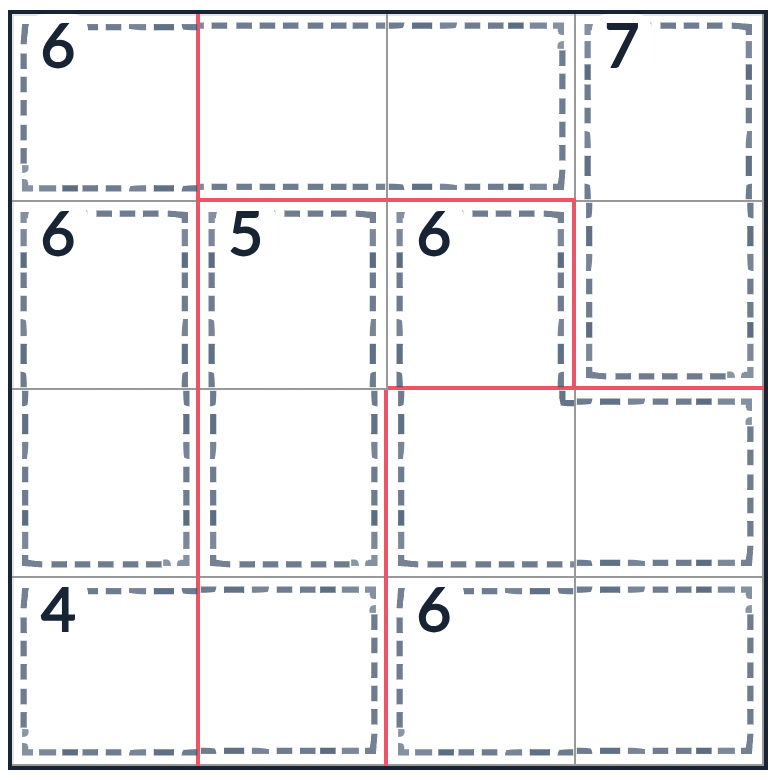 Onregelmatige moordenaar Sudoku 4x4