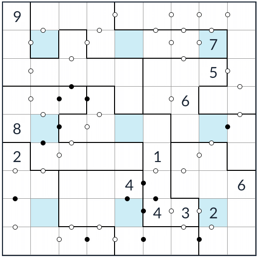 onregelmatig centrum dot kropki sudoku vraag