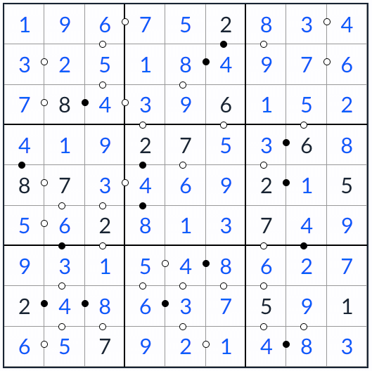 anti-King kropki sudoku-oplossing