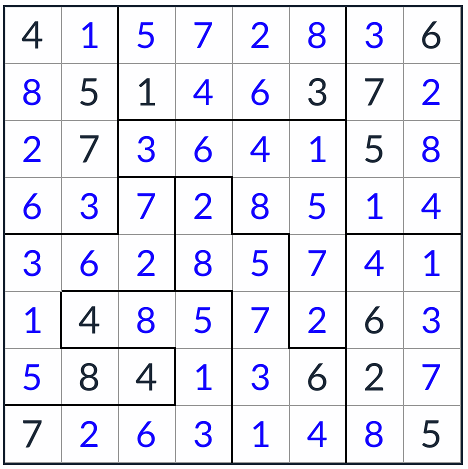 *onregelmatige niet-consecive sudoku 8x8 oplossing