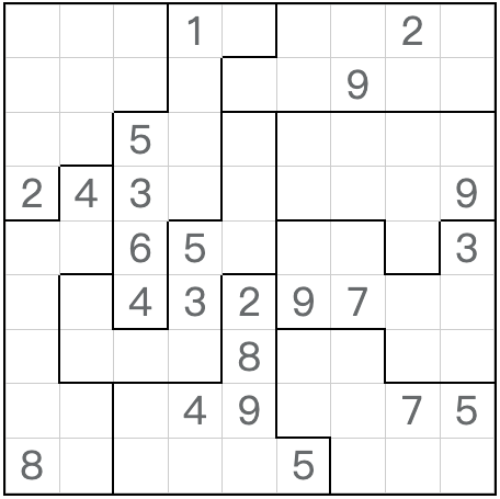 Tweeling overeenkomstige anti-koning jigsaw Sudoku